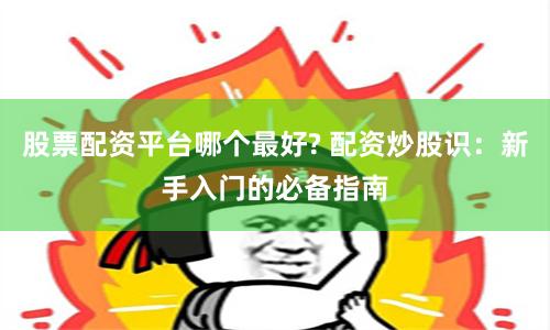股票配资平台哪个最好? 配资炒股识：新手入门的必备指南